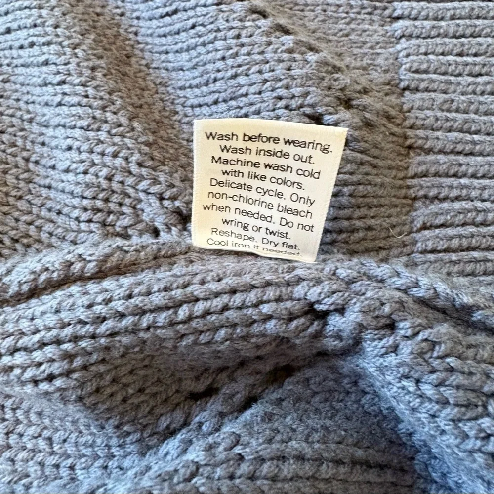 Dusty Blue Longline Thick Knit Cardigan Sweater from Sonoma - size medium - Picture 7 of 7